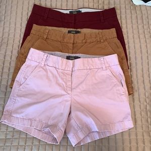 Six pairs of J crew 4” and 5” rise chino shorts, good condition.
